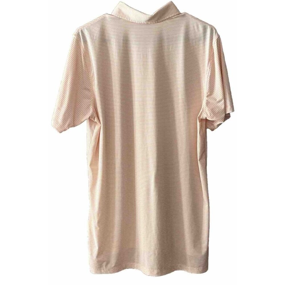 Draddy Sport Men's Medium Short Sleeve Golf Polo Muted Orange White Striped🏌️ - Picture 3 of 8